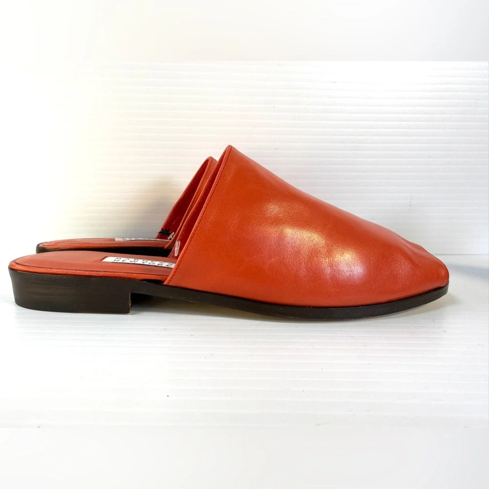 Barneys New York Red Leather Slide Mules - Picture 7 of 10